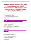 Walden PUBH 6001 Introduction to Public&NewLine;Health Midterm Exam Practice &NewLine;Examination 2026&ndash;2027 &vert; Comprehensive &NewLine;Question Practice Test with Answers & &NewLine;Rationales&vert; Free Pdf Access