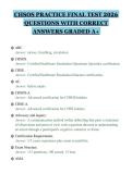 CHSOS PRACTICE FINAL TEST 2026&NewLine;QUESTIONS WITH CORRECT&NewLine;ANSWERS GRADED A&plus;&NewLine;