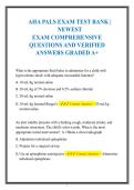 AHA PALS Exam Test Bank&colon; Pediatric Resuscitation Practice Questions