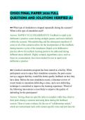 CHSOS FINAL PAPER 2026 FULL&NewLine;QUESTIONS AND SOLUTIONS VERIFIED A&plus;