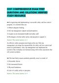 CHST COMPREHENSIVE EXAM PREP&NewLine;QUESTIONS AND SOLUTIONS VERIFIED&NewLine;STUDY RESOURCE