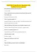 NAB NHA Exam Review Questions with&NewLine;Verified Correct Answers