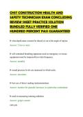 CHST CONSTRUCTION HEALTH AND&NewLine;SAFETY TECHNICIAN EXAM CONCLUDING&NewLine;REVIEW SHEET PRACTICE SOLUTION&NewLine;BUNDLED FULLY VERIFIED ONE&NewLine;HUNDRED PERCENT PASS GUARANTEED&NewLine;
