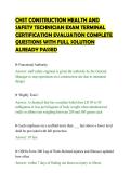 CHST CONSTRUCTION HEALTH AND&NewLine;SAFETY TECHNICIAN EXAM TERMINAL&NewLine;CERTIFICATION EVALUATION COMPLETE&NewLine;QUESTIONS WITH FULL SOLUTION&NewLine;ALREADY PASSED&NewLine;