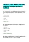 CHST EXAM SCRIPT VERIFIED QUESTIONS&NewLine;AND SOLUTIONS COMPLETE REVIEW&NewLine;MATERIAL&NewLine;