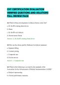 CHT CERTIFICATION EVALUATION&NewLine;VERIFIED QUESTIONS AND SOLUTIONS&NewLine;FULL REVIEW PACK