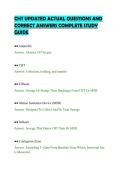 CHT UPDATED ACTUAL QUESTIONS AND&NewLine;CORRECT ANSWERS COMPLETE STUDY&NewLine;GUIDE&NewLine;