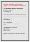 Louisiana &lpar;LA&rpar; Highway&comma; Street & Bridge Construction &NewLine;Contractor 2026&sol;2027 Exam verified with correct answers plus &NewLine;rationales  