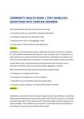 COMMUNITY HEALTH EXAM 1 TEST BANK&vert;&vert;100&plus; QUESITIONS WITH VERIFIED ANSWERS