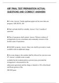 ARF FINAL TEST PREPARATION ACTUAL&NewLine;QUESTIONS AND CORRECT ANSWERS