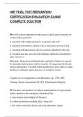 ARF FINAL TEST PREPARATION&NewLine;CERTIFICATION EVALUATION EXAMS&NewLine;COMPLETE SOLUTION