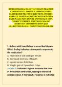 HESI RN PHARMACOLOGY ACCURATE PRACTICE EXAM WITH ALL POSSIBLE APPROVED WELL ELABORATED PRACTICE QUESTIONS AND 100&percnt; CORRECT VERIFIED ANSWERS WITH DETAILED RATIONALES PLUS EXPERT ANSWER KEY &lpar;100&percnt; CORRECT VERIFIED SOLUTIONS&rpar; 2026-2027 CURRENTLY UPDATED VERSI