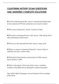 CALIFORNIA NOTARY EXAM QUESTIONS&NewLine;AND ANSWERS COMPLETE SOLUTIONS