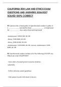 CALIFORNIA RDH LAW AND ETHICS EXAM&NewLine;QUESTIONS AND ANSWERS 2026&sol;2027&NewLine;SOLVED 100&percnt; CORRECT&NewLine;