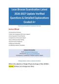 Lean Bronze Examination Latest 2026-2027 Update Verified Questions & Detailed Explanations Graded A&plus;