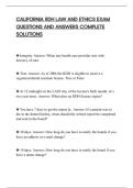 CALIFORNIA RDH LAW AND ETHICS EXAM&NewLine;QUESTIONS AND ANSWERS COMPLETE&NewLine;SOLUTIONS