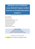 SME Bronze Lean Certification Latest 2026-2027 Update Verified Questions & Detailed Explanations Graded A&plus;