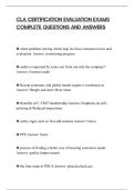 CLA CERTIFICATION EVALUATION EXAMS&NewLine;COMPLETE QUESTIONS AND ANSWERS&NewLine;