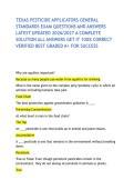 TEXAS PESTICIDE APPLICATORS GENERAL STANDARDS EXAM QUESTIONS AND ANSWERS LATEST UPDATED 2026&sol;2027 A COMPLETE SOLUTION ALL ANSWERS GET IT 100&percnt; CORRECT VERIFIED BEST GRADED A&plus; FOR SUCCESS