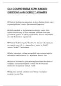 CLA COMPREHENSIVE EXAM BUNDLED&NewLine;QUESTIONS AND CORRECT ANSWERS&NewLine;