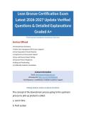 Lean Bronze Certification Exam Latest 2026-2027 Update Verified Questions & Detailed Explanations Graded A&plus;