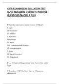 CSTR EXAMINATION EVALUATION TEST&NewLine;PAPER INCLUDING COMPLETE PRACTICE&NewLine;QUESTIONS GRADED A PLUS