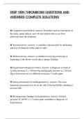 DEEP VEIN THROMBOSIS QUESTIONS AND&NewLine;ANSWERS COMPLETE SOLUTIONS