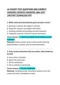 LA County Test Questions and Correct Answers