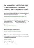 CIC COMMERCIAL PROPERTY EXAM CORE&NewLine;COMMERCIAL PROPERTY INSURANCE&NewLine;PRINCIPLES AND COVERAGE REVIEW 2026&NewLine;