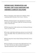 DEFENSE BASIC PRESERVATION AND&NewLine;PACKING CERT EXAM QUESTIONS AND&NewLine;ANSWERS COMPLETE SOLUTIONS