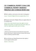 CIC COMMERCIAL PROPERTY EXAM CORE&NewLine;COMMERCIAL PROPERTY INSURANCE&NewLine;PRINCIPLES AND COVERAGE REVIEW 2026