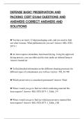 DEFENSE BASIC PRESERVATION AND&NewLine;PACKING CERT EXAM QUESTIONS AND&NewLine;ANSWERS CORRECT ANSWERS AND&NewLine;SOLUTIONS