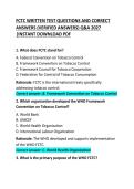 FCTC Written Test Questions and Correct Answers