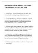 FUNDAMENTALS OF NURSING QUESTIONS&NewLine;AND ANSWERS SOLVED TEST BANK