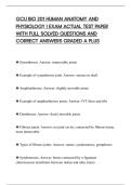 GCU BIO 201 HUMAN ANATOMY AND&NewLine;PHYSIOLOGY I EXAM ACTUAL TEST PAPER&NewLine;WITH FULL SOLVED QUESTIONS AND&NewLine;CORRECT ANSWERS GRADED A PLUS