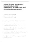 GCU BIO 201 HUMAN ANATOMY AND&NewLine;PHYSIOLOGY I EXAM SCRIPT&NewLine;COMPREHENSIVE TEST BANK REVIEW SHEET&NewLine;SOLVED QUESTIONS AND ANSWERS