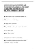 GCU BIO 201 HUMAN ANATOMY AND&NewLine;PHYSIOLOGY I EXAMINATION PREP STUDY&NewLine;GUIDE LATEST UPDATED PRACTICE&NewLine;SOLUTION VERIFIED 100 PERCENT
