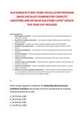 HUD MANUFACTURED HOME INSTALLATION PROGRAM &NewLine;&lpar;MHIP&rpar; INSTALLER EXAMINATION COMPLETE &NewLine;QUESTIONS AND DETAILED SOLUTIONS LATEST UPDATE &NewLine;THIS YEAR JUST RELEASED
