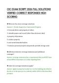 CIC EXAM SCRIPT 2026 FULL SOLUTIONS&NewLine;VERIFIED CORRECT RESPONSES HIGH&NewLine;SCORING&NewLine;