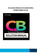 Solutions for CB&comma; Consumer Behaviour 3rd Canadian Edition &NewLine;by Babin &lpar;Chapter 1 to 16&rpar;
