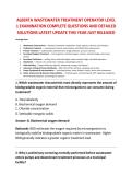 ALBERTA WASTEWATER TREATMENT OPERATOR LEVEL &NewLine;1 EXAMINATION COMPLETE QUESTIONS AND DETAILED &NewLine;SOLUTIONS LATEST UPDATE THIS YEAR JUST RELEASED