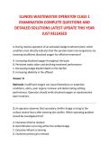 ILLINOIS WASTEWATER OPERATOR CLASS 1 &NewLine;EXAMINATION COMPLETE QUESTIONS AND &NewLine;DETAILED SOLUTIONS LATEST UPDATE THIS YEAR &NewLine;JUST RELEASED