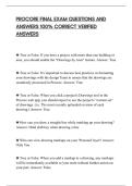 PROCORE FINAL EXAM QUESTIONS AND&NewLine;ANSWERS 2026&sol;2027 COMPLETE EXAM&NewLine;REVIEW