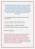 ALPHA PHI ALPHA WEEK 1 EXAM&sol; ACTUAL ALPHA PHI ALPHA FRATERNITY&comma; INC WEEK 1 APPROVED EXAM 2026&sol;2027 PRACTICE QUESTIONS AND STUDY GUIDE COMPLETE ACCURATE EXAM APPROVED QUESTIONS AND CORRECT DETAILED ANSWERS WITH RATIONALES &lpar;RELIABLE ANSWERS&rpar; CURRENTLY UPDAT