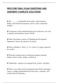 PROCORE FINAL EXAM QUESTIONS AND&NewLine;ANSWERS VERIFIED SOLUTIONS