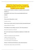 NUR2755&colon; Final Exam Key Concepts in&NewLine;Multidimensional Care IV Questions with&NewLine;Verified Correct Answers