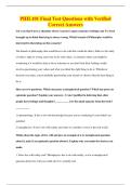 PHIL101 Final Test Questions with Verified&NewLine;Correct Answers