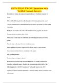 RNFA FINAL EXAM 2 Questions with&NewLine;Verified Correct Answers