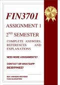 FIN3701 ASSIGNMENT 1 SEMESTER 2 2026 - COMPLETE ANSWERS