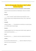 Intro to Sonography Questions with Verified&NewLine;Correct Answers